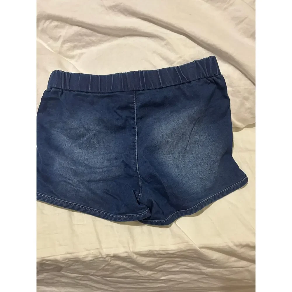 Members Mark 7/8 cotton spandex stretch blue denim jean shorts euc comfortable